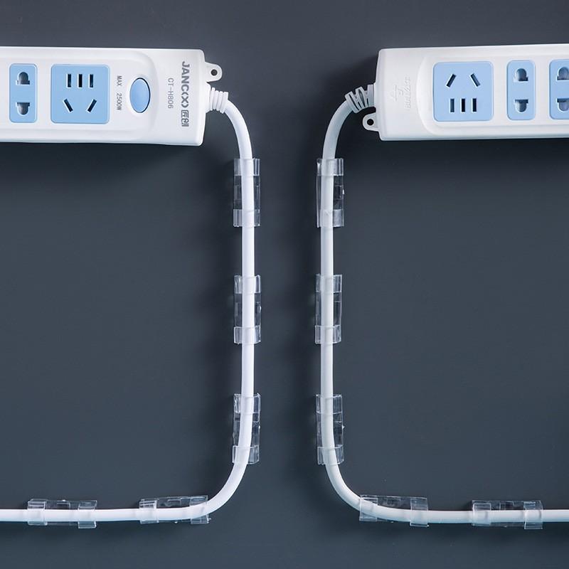 Nẹp Dây Điện Bộ 20 Nẹp Dán Tường Cố Định Dây Điện Chống Rối - Kẹp Giữ Dây Cáp Sạc