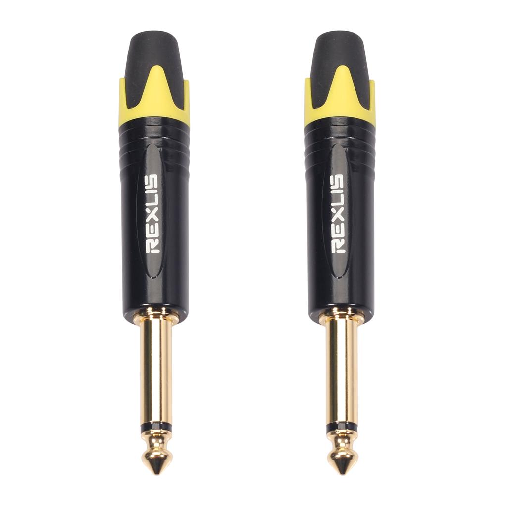 2 Pieces 6.35mm 1/4 inch Stereo Jack Plug For DIY Audio Soldering For Microphone Guitar
