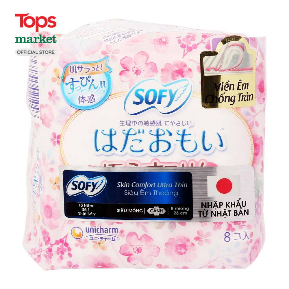 Băng Vệ Sinh Sofy Skin Comfort Ultra Thin 26CM 8 Miếng