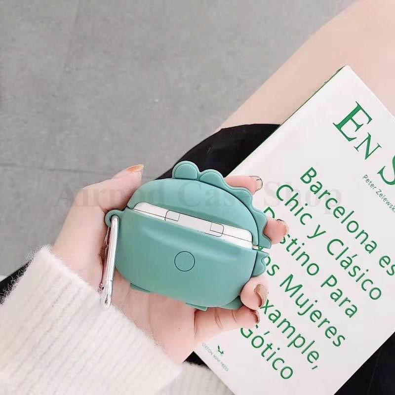 Bao Case Ốp dành cho airpod pro khủng long bờm vàng silicon 3D cao cấp