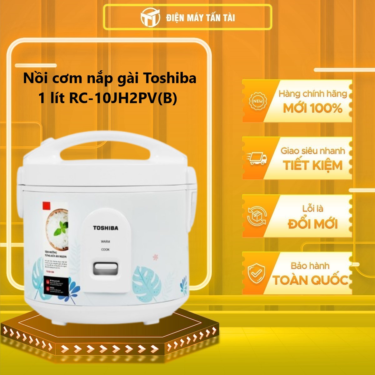 Nồi cơm điện Toshiba RC-10JH2PV(B) 1.0 lít - Hàng chính hãng