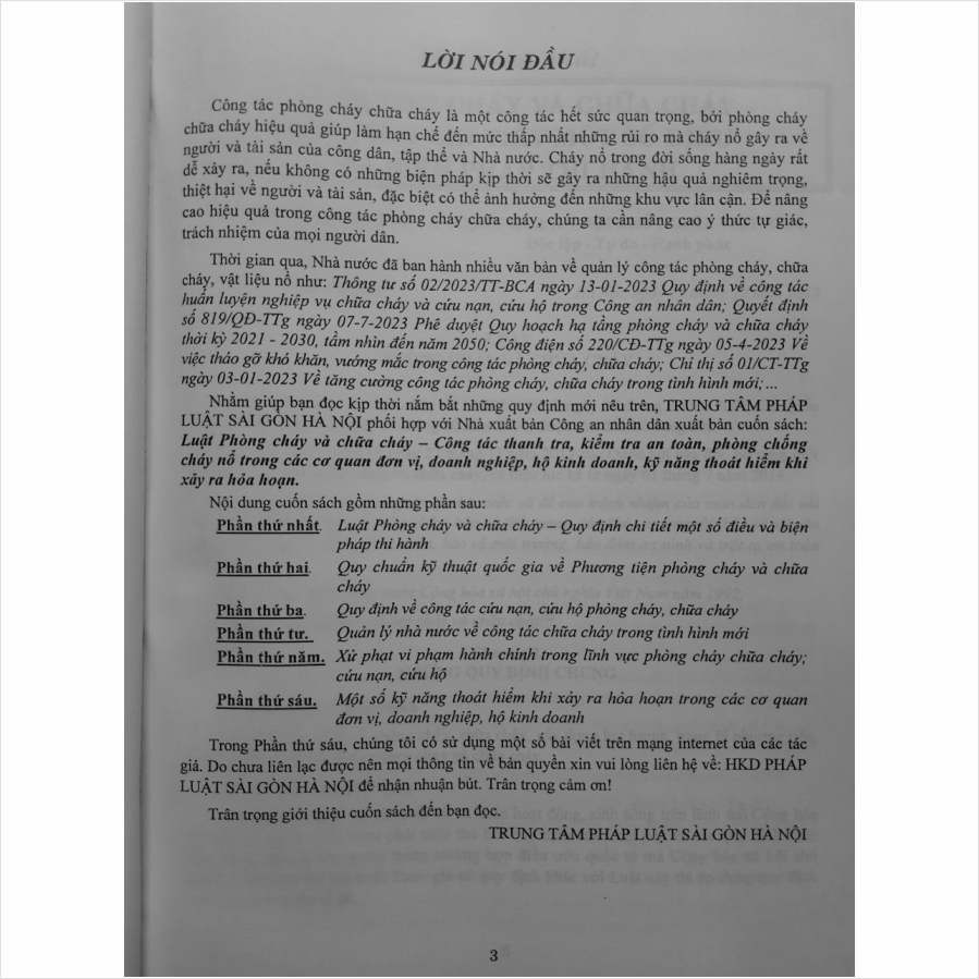 Sách Luật Phòng Cháy Và Chữa Cháy – Công Tác Thanh Tra, Kiểm Tra An Toàn, Phòng Chống Cháy Nổ Trong Các Cơ Quan Đơn Vị, Doanh Nghiệp, Hộ Kinh Doanh, Kỹ Năng Thoát Hiểm Khi Xảy Ra Hỏa Hoạn - V2276D
