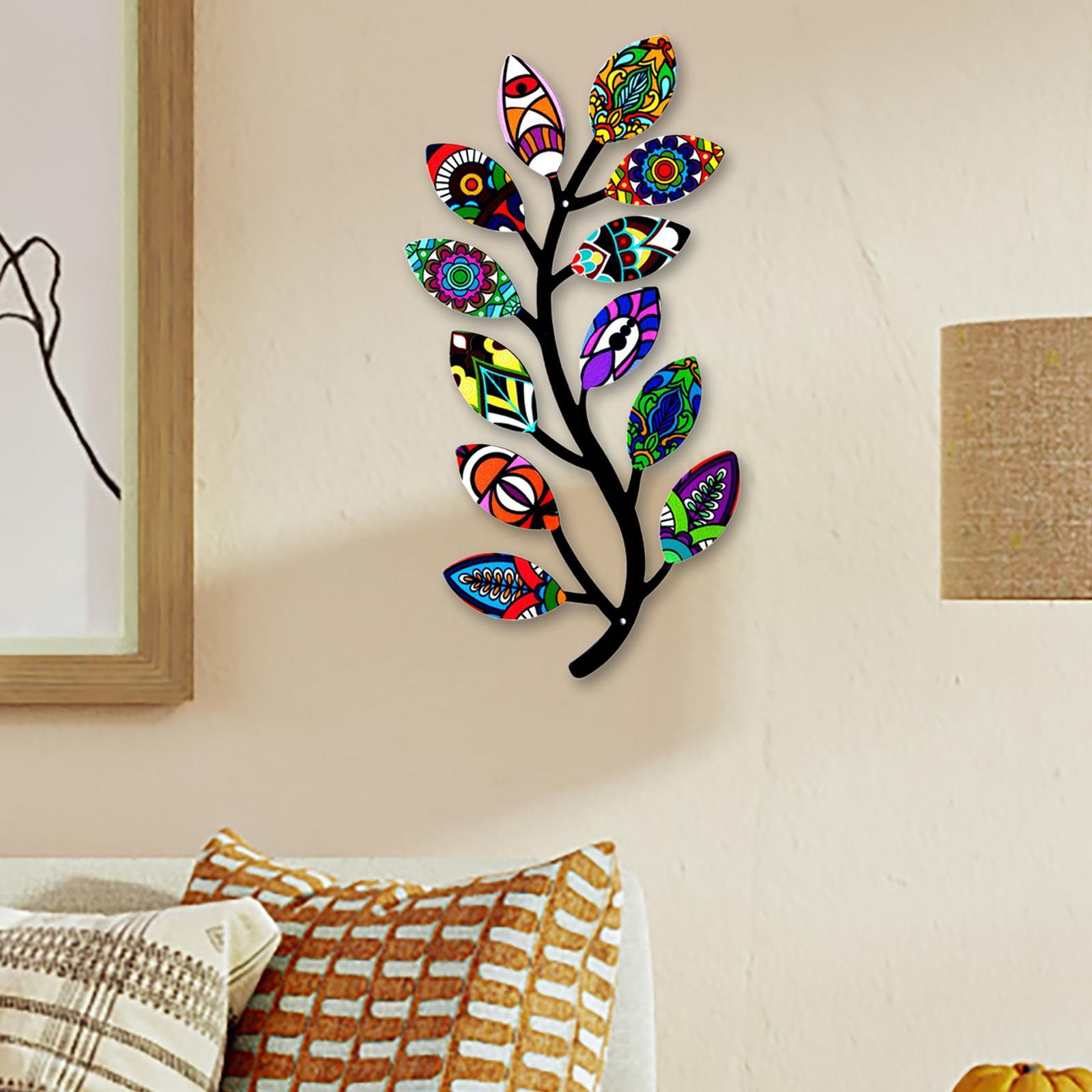 Metal Tree Branch Wall Art Decor, Wall Sculpture for Home Living Room Patio