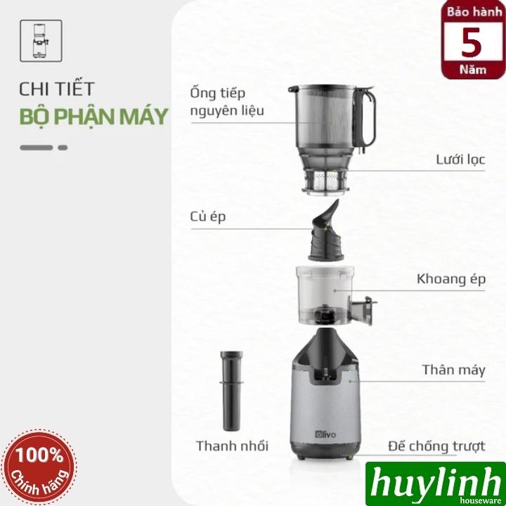 Máy ép chậm Olivo SJ196 - Mẫu mới - 250W - Bảo hành 5 năm - Hàng chính hãng - Họng lớn 13cm