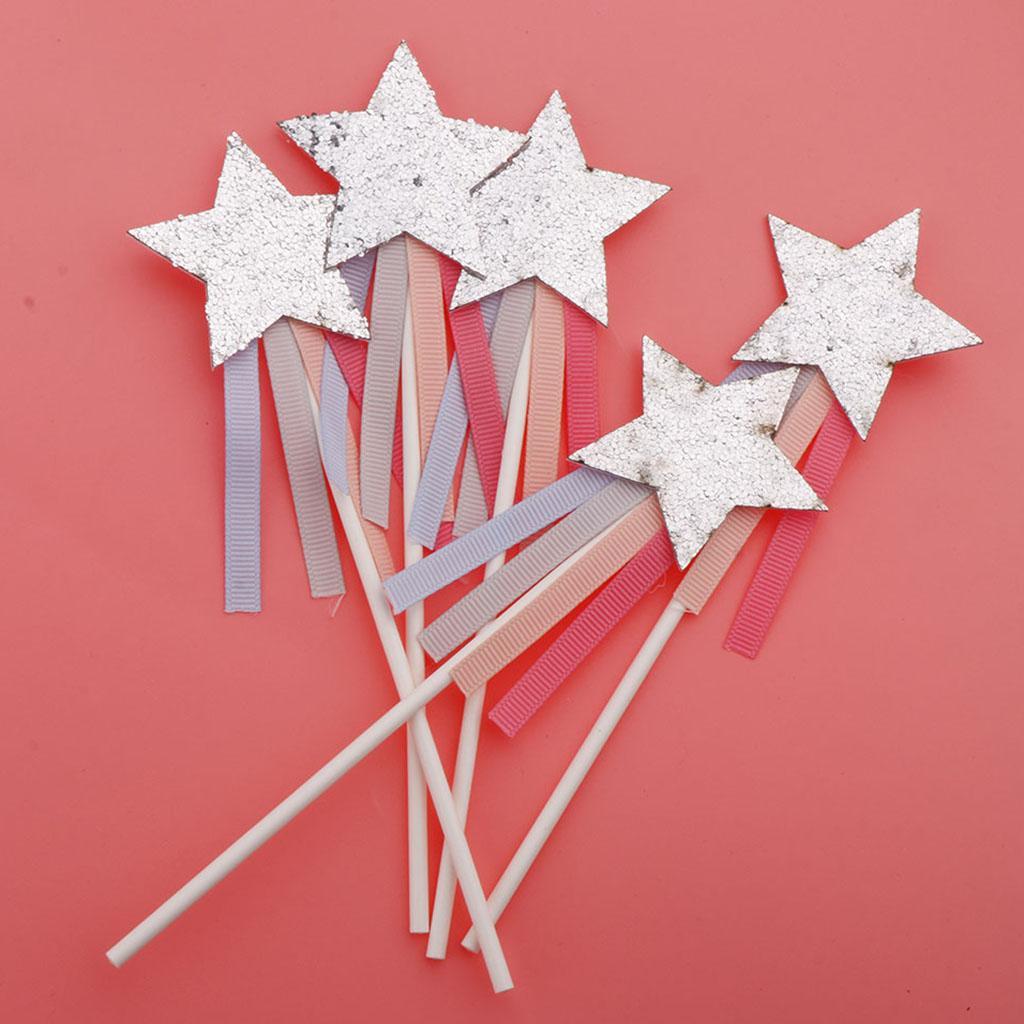 5 Pieces Star Cake Toppers Birthday Wedding Cake Decor Party Suply
