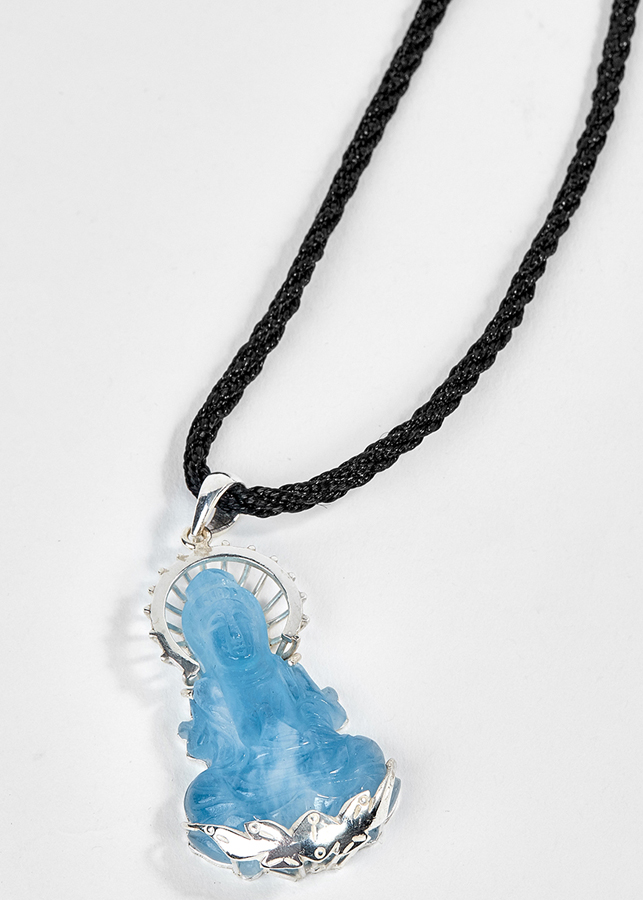 Mặt Dây Chuyền Phật Bà Quan Âm Aquamarine Ngọc Quý Gemstones