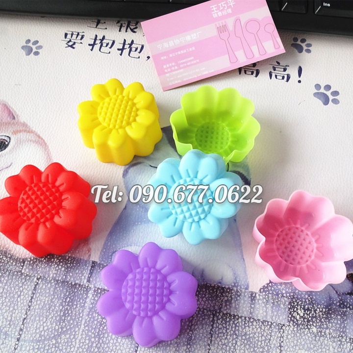 Bộ 10 khuôn silicon 3 lớp làm bánh, rau câu, bánh bông lan, bánh da lợn, bánh Cookie hoa hướng dương – Mã số 1163