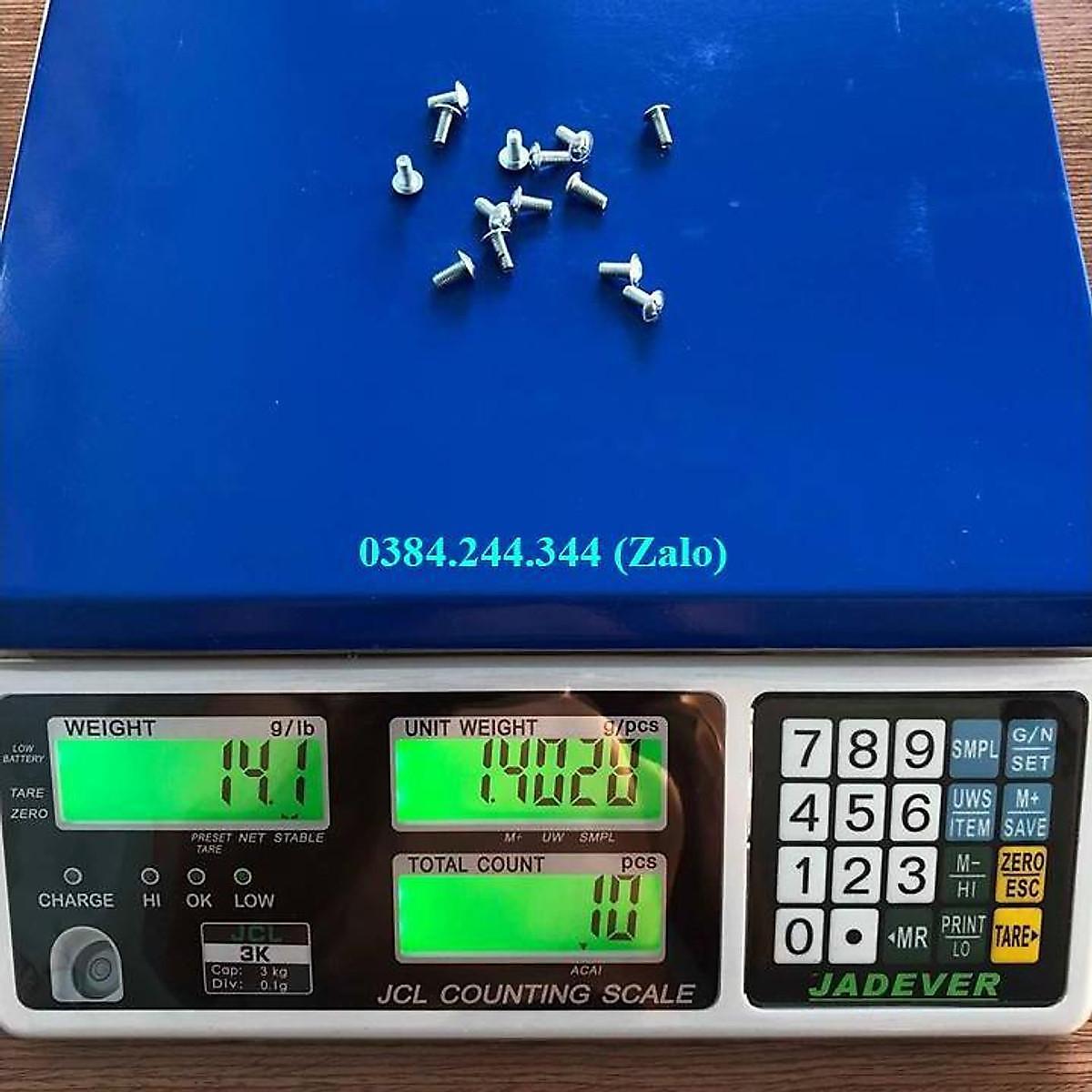 Bộ sản phẩm cân cảnh báo đèn còi gồm Cân điện tử đếm Jadever JCL, Mức cân 15kg, độ chia 0.5g và đèn 3 màu HILOOK