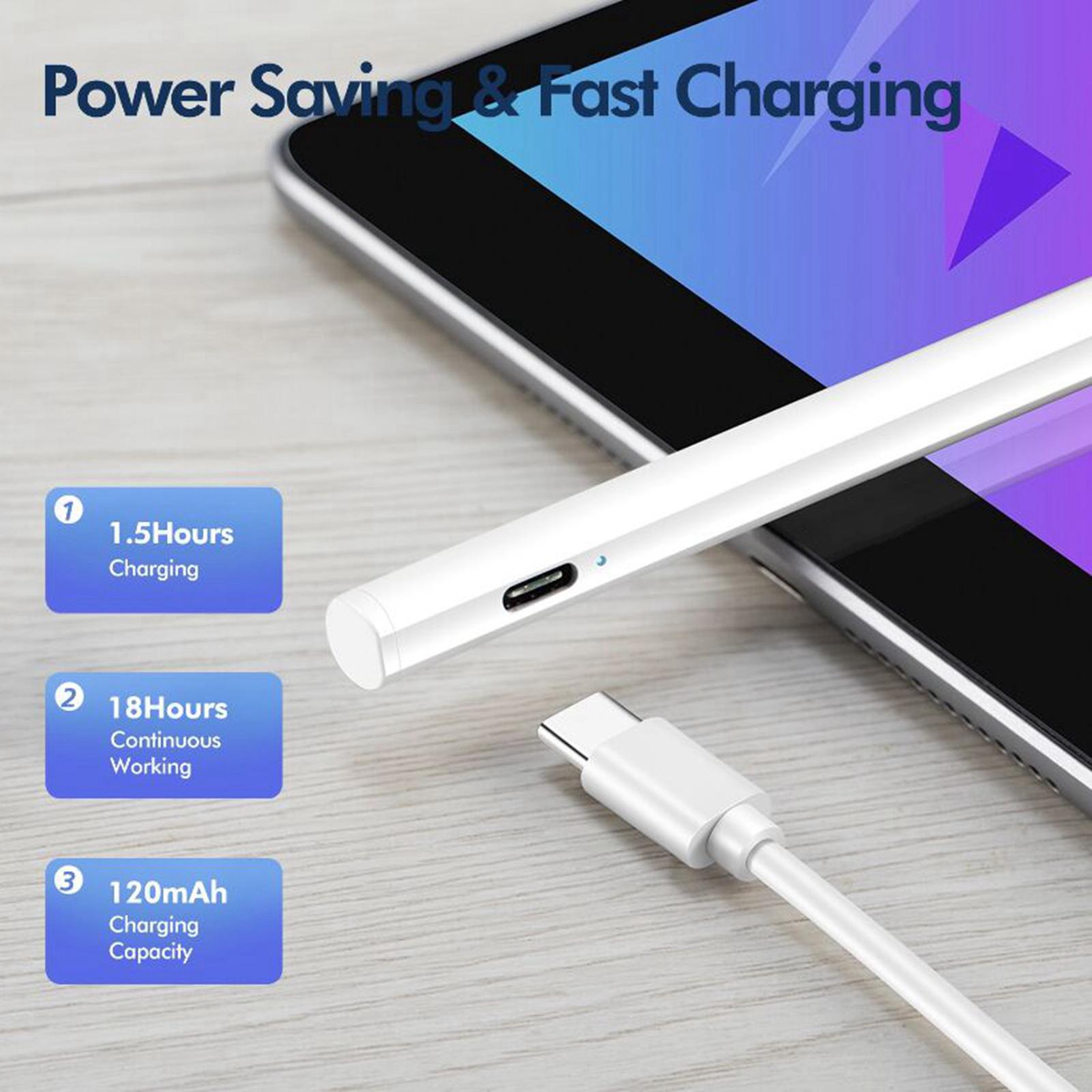 Stylus Pen for Touch Screen, Smooth Precision Capacitive Pen Fine Point Built-in Magnet Automatically Attached, for iPad 2018-2019 Above Version