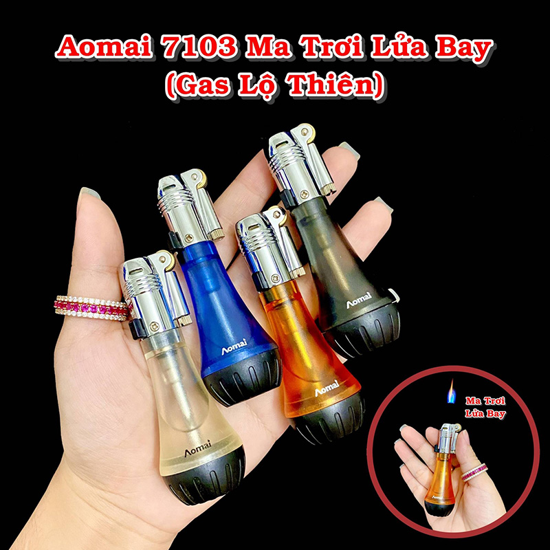 Bật Lửa Aomai 7103 Lửa Bay – Xài Gas (giao màu ngẫu nhiên)