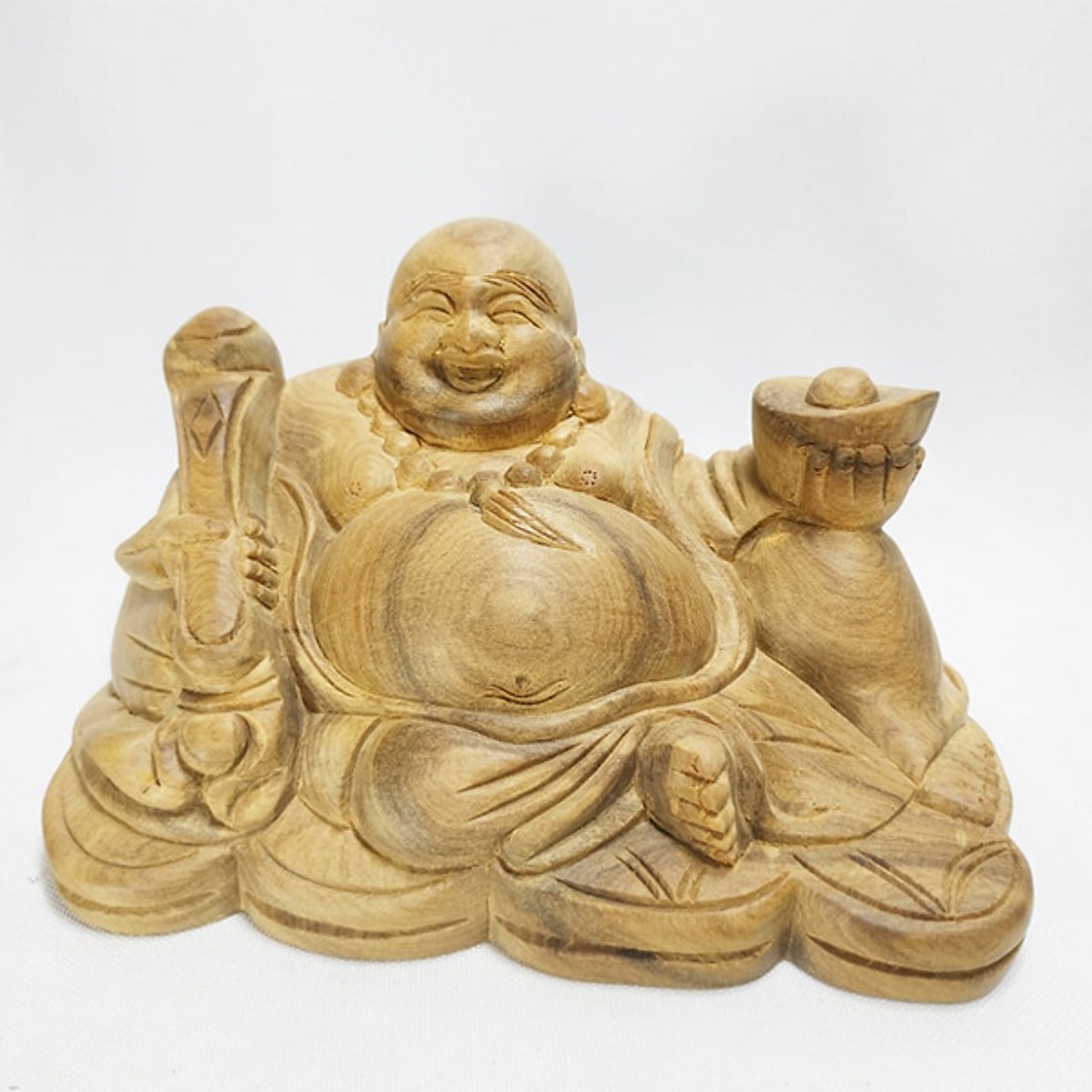 ÔNG DI LẶC - Tượng ông DI LẶC gỗ BÁCH XANH để trên oto