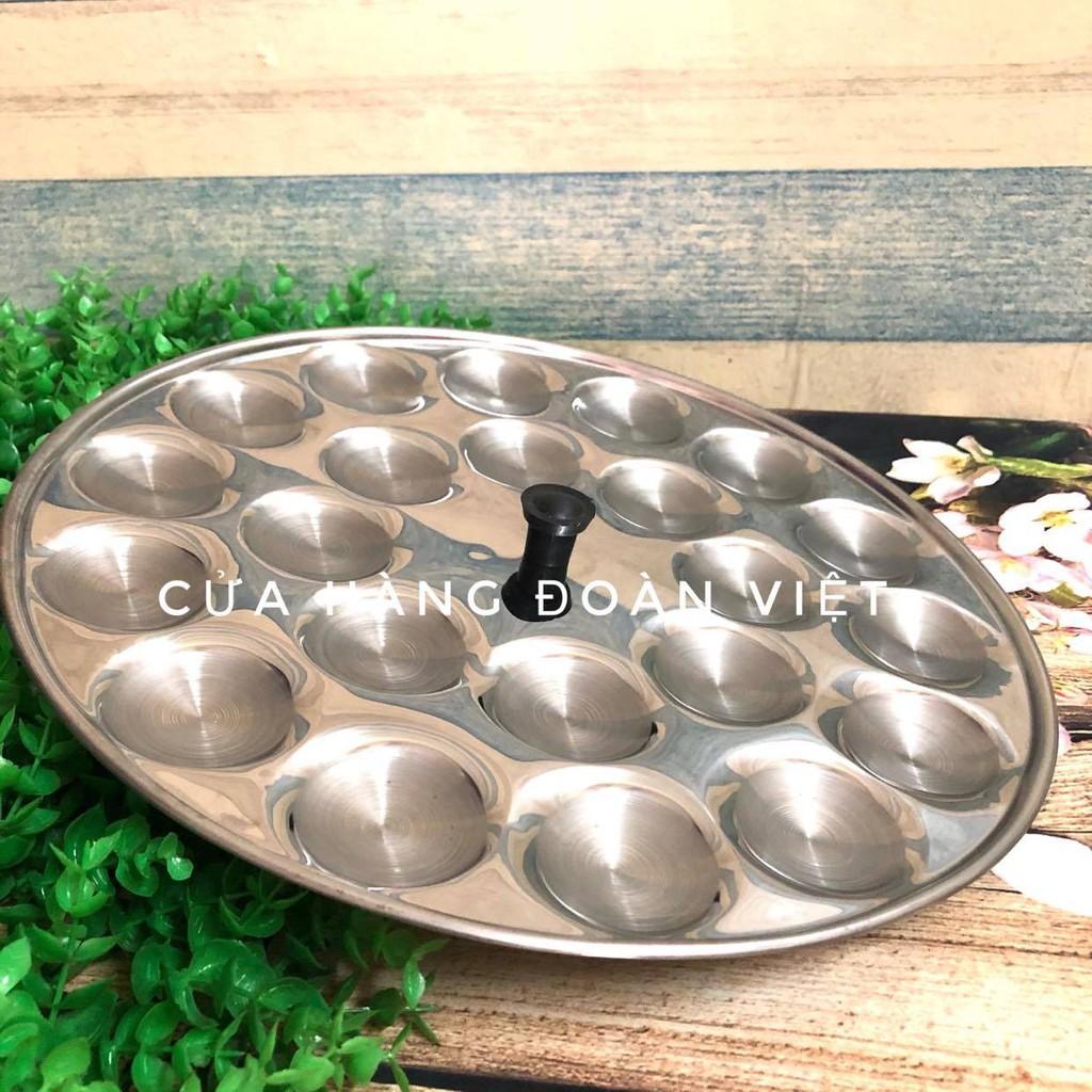 Khuôn Bánh Bèo - Inox tiện lợi có nút cầm chống nóng - Khuôn 22 Bánh , đường kính khuôn 32cm