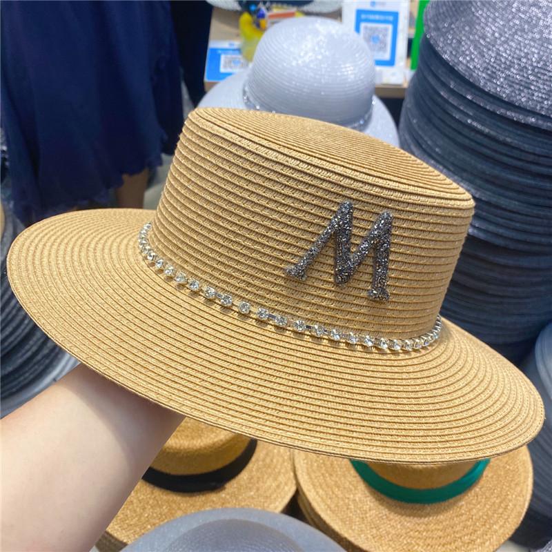 Hat Người Phụ Nữ Mùa Hè Mũ Rơm Pha Lê Tôn Tạo Chữ Lớn Rộng Vành Đi Biển Nón Gấp Gọn Chống Tia UV Nón
