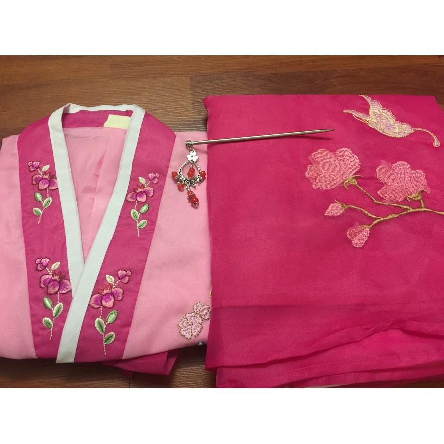 Ảnh thật-S11. Hanbok thêu hoa cho bé gái