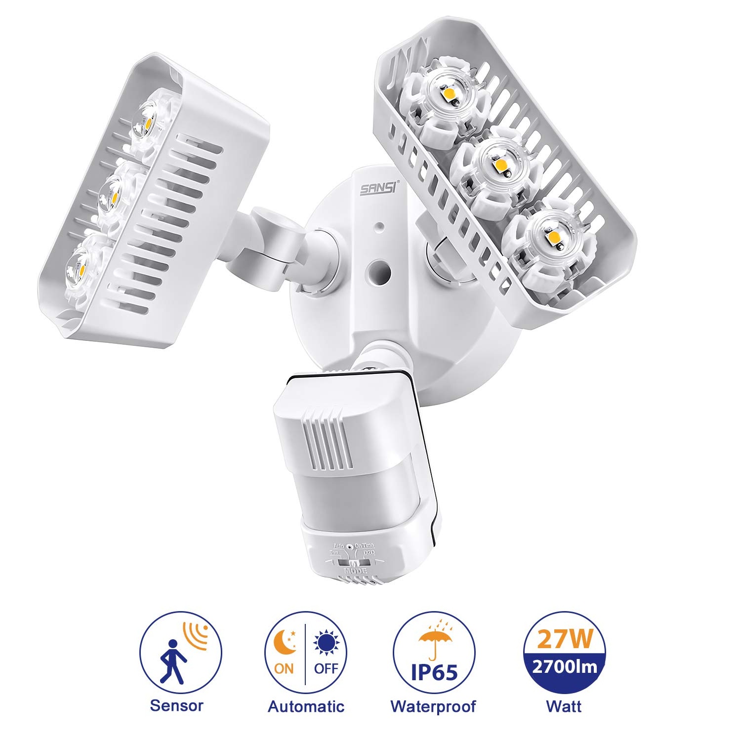 Đèn Pha Led Cảm Ứng Chống Trộm Ngoài Trời 27W JW-27W