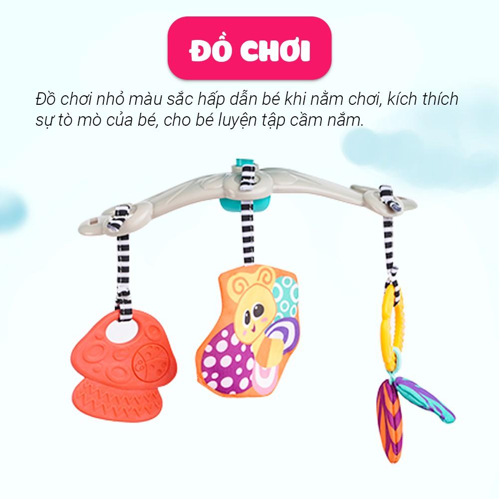 Đồ chơi treo nôi cũi, xe đẩy nhạc trắng ru ngủ, chiếu đèn cú mèo xinh xắn WINFUN 0865 - kích thích phát triển thị giác - BPA free