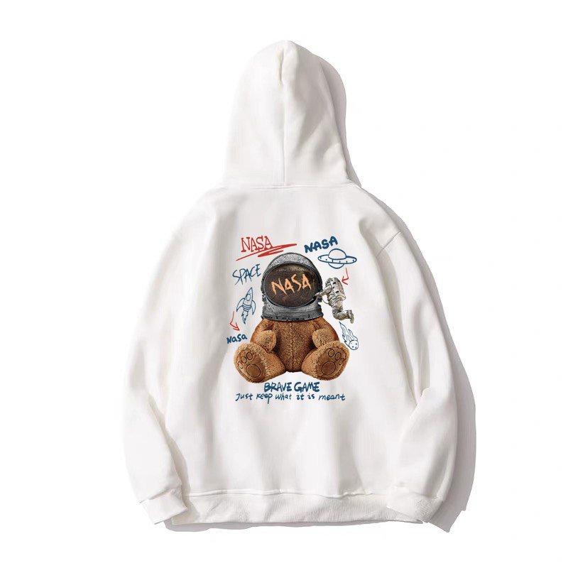 Áo hoodie nỉ bông nam nữ unisex dài tay in hình NASA, áo nỉ nam phom rộng in hình hoạ tiết NASA