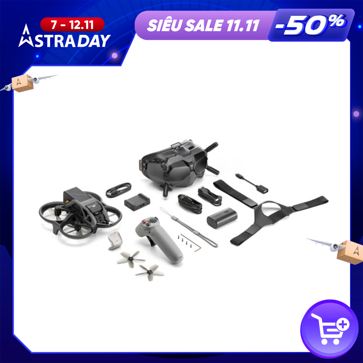 Flycam DJI Avata Fly Smart Combo - Thời Gian Bay 18 Phút - Hàng Nhập Khẩu