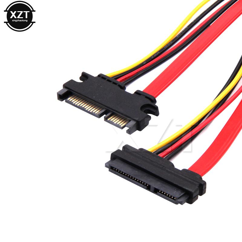 1 cái 22Pin SATA Nam đến 7 15 Pin Nữ Nối Tiếp Cáp Mở Rộng SATA Dữ Liệu Điện Combo Cáp Nối Dài 30cm