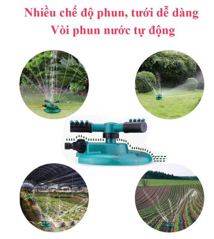 Bộ 2 vòi phun nước tự động xay 360 độ