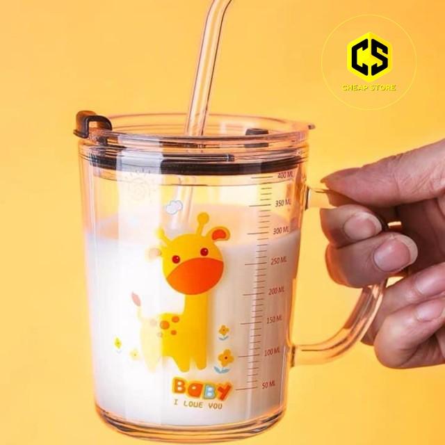 Cốc chia ml có nắp kèm ống hút, cốc chia ml, cốc chi vạch, cốc chia ml thủy tinh, cốc chia ml có nắp
