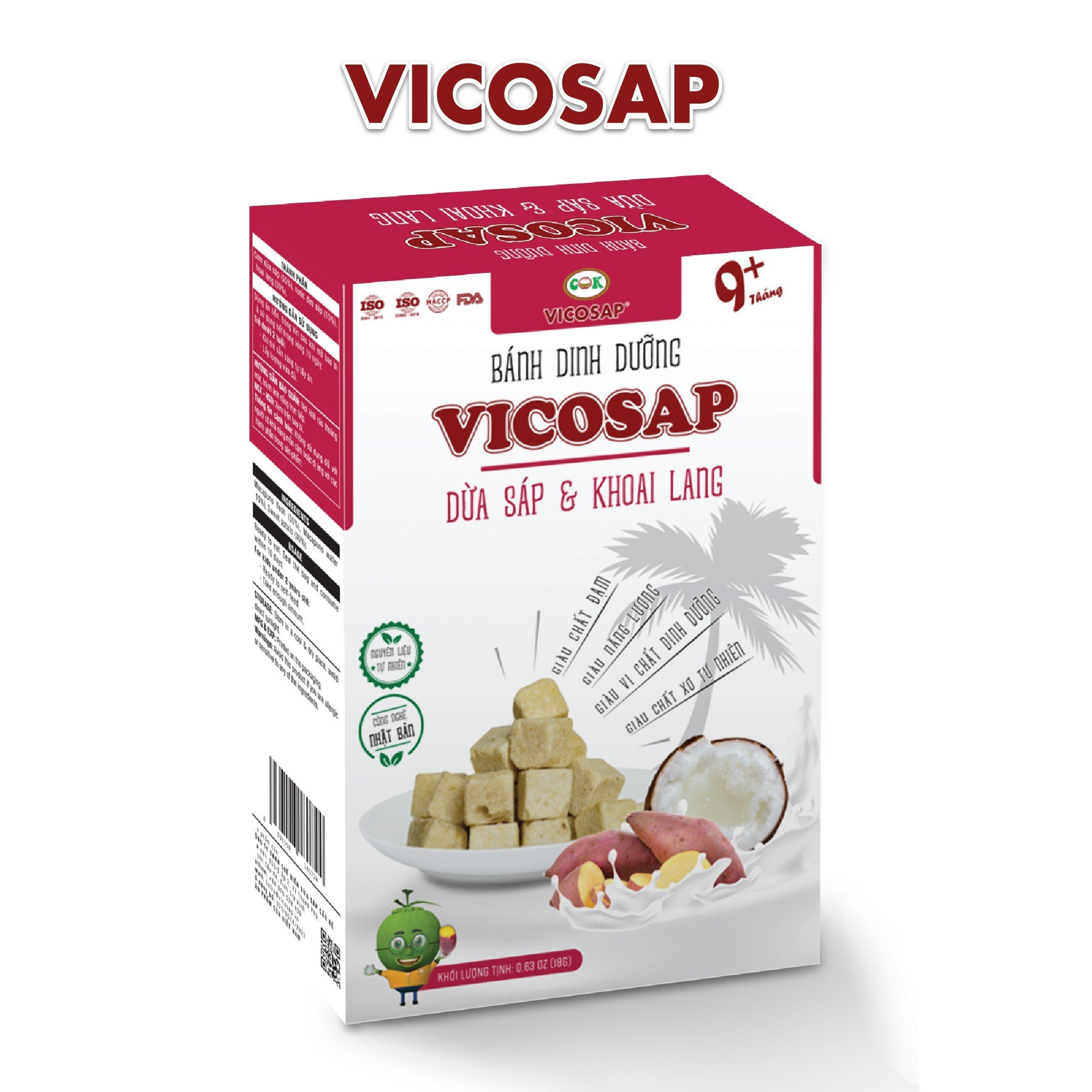 Bánh dinh dưỡng Dừa Sáp &amp; Khoai Lang - Vicosap