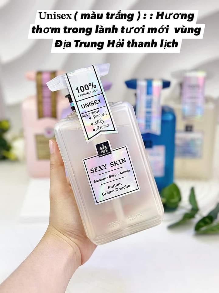 SỮA TẮM NƯỚC HOA SEXY SKIN PHÁP 600ML UNISEX-TRẮNG
