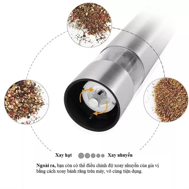 Cối Xay Tiêu Cầm Tay Inox Dùng Pin – Pepper Grinder