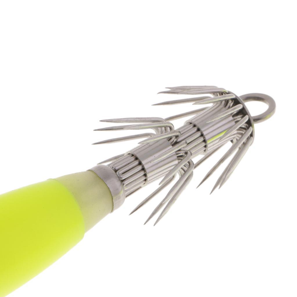 10pcs Squid Jig Hard Fishing Lure Saltwater Bass Jig Hooks Shrimp 10cm/3.9''