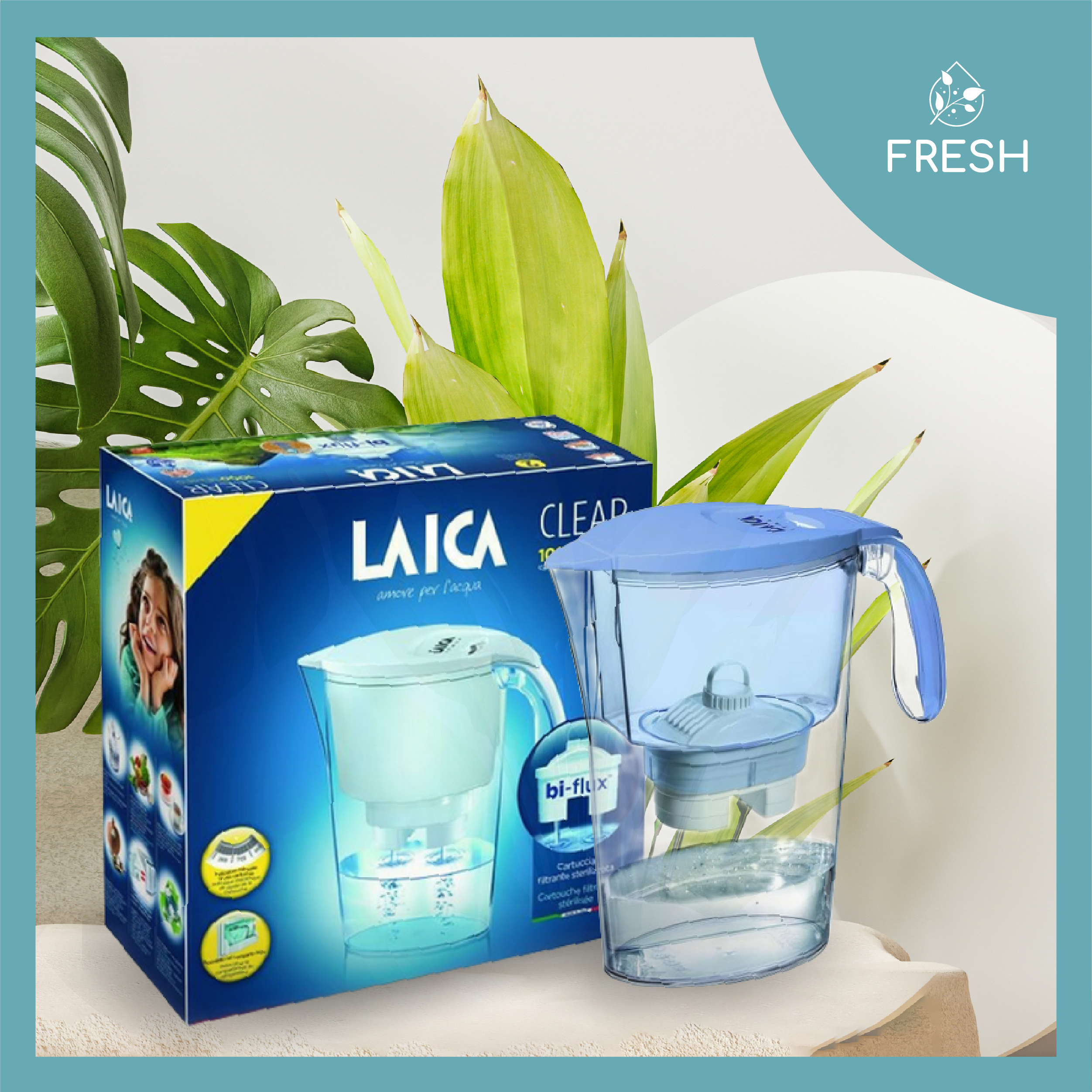 Bình Lọc Nước Gia Đình Cao Cấp LAI CA Than Hoạt Tính - FRESH OFFICIAL