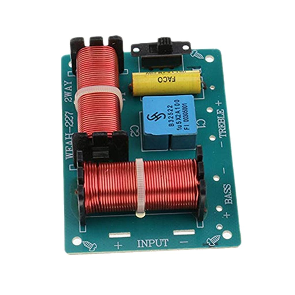 1Pcs Treble Bass 2 Way Frequency Divider Audio Crossover Filter Board 100W
