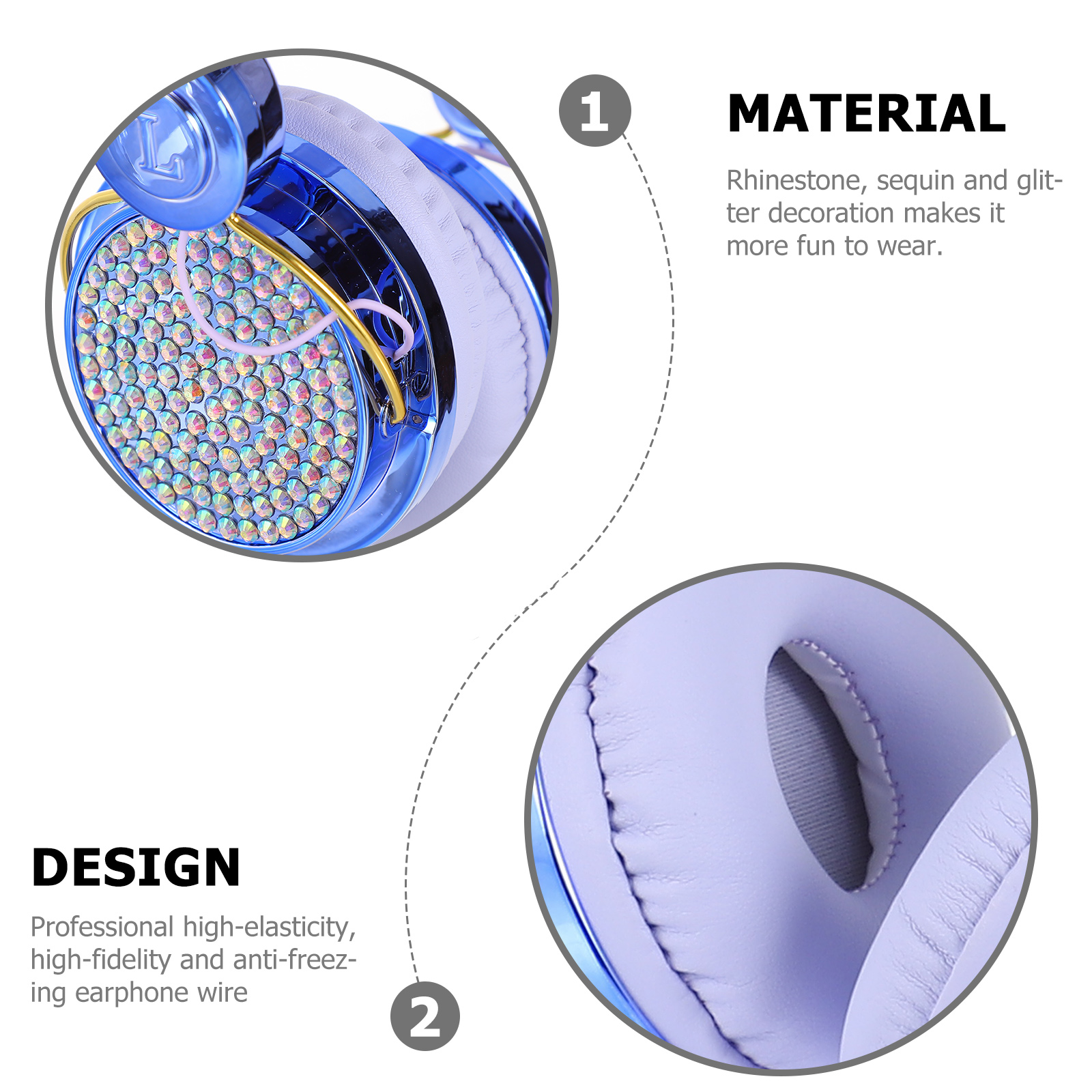 Tai Nghe Di Động Trên Tai Nghe Có Dây Điều Khiển Đáng Yêu Máy Tính Tai Nghe Chụp Tai