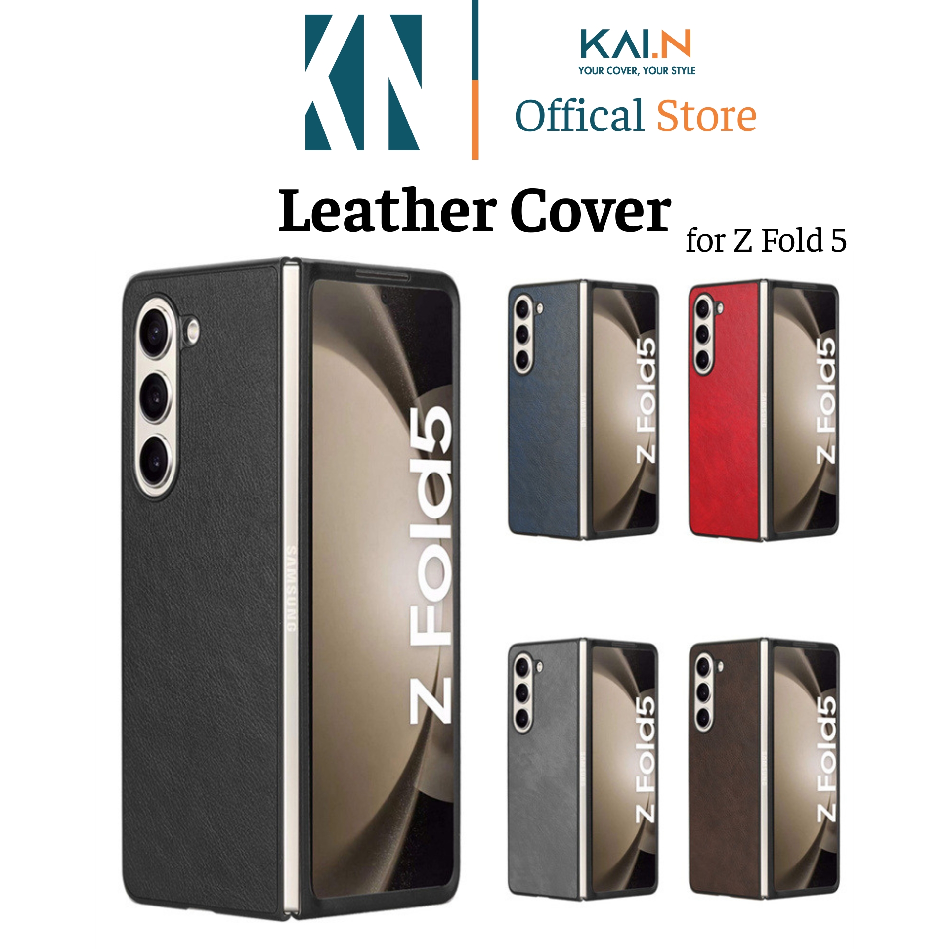 Ốp Lưng Case Da Dành Cho Samsung Galaxy Z Fold 5, Kai.N Leather Cover - HÀNG CHÍNH HÃNG