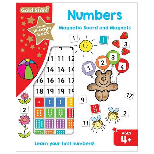 Gold Stars Magnetic Board And Magnets: Numbers