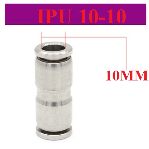 Đầu nối nhanh khí nén inox, cút nối nhanh khí nén inox, đầu nối nhanh inox kết nối 2 đầu ống phi 4, ống phi 6, ống phi 10, ống phi 12, ống phi 14, ống phi 16