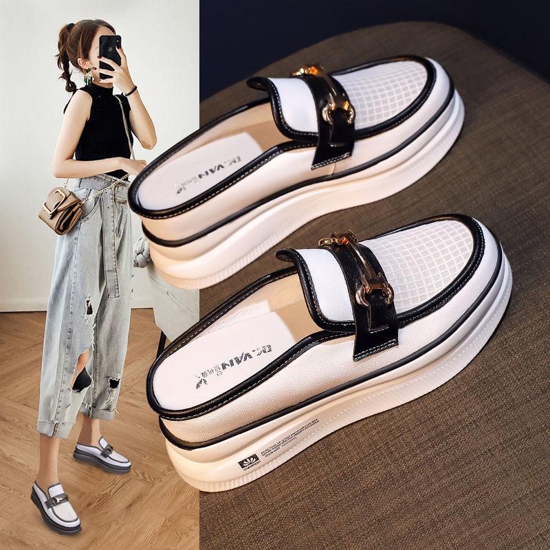 Dép Bít Mũi Đế Dày Tăng Chiều Cao Thời Trang Cho Nữ