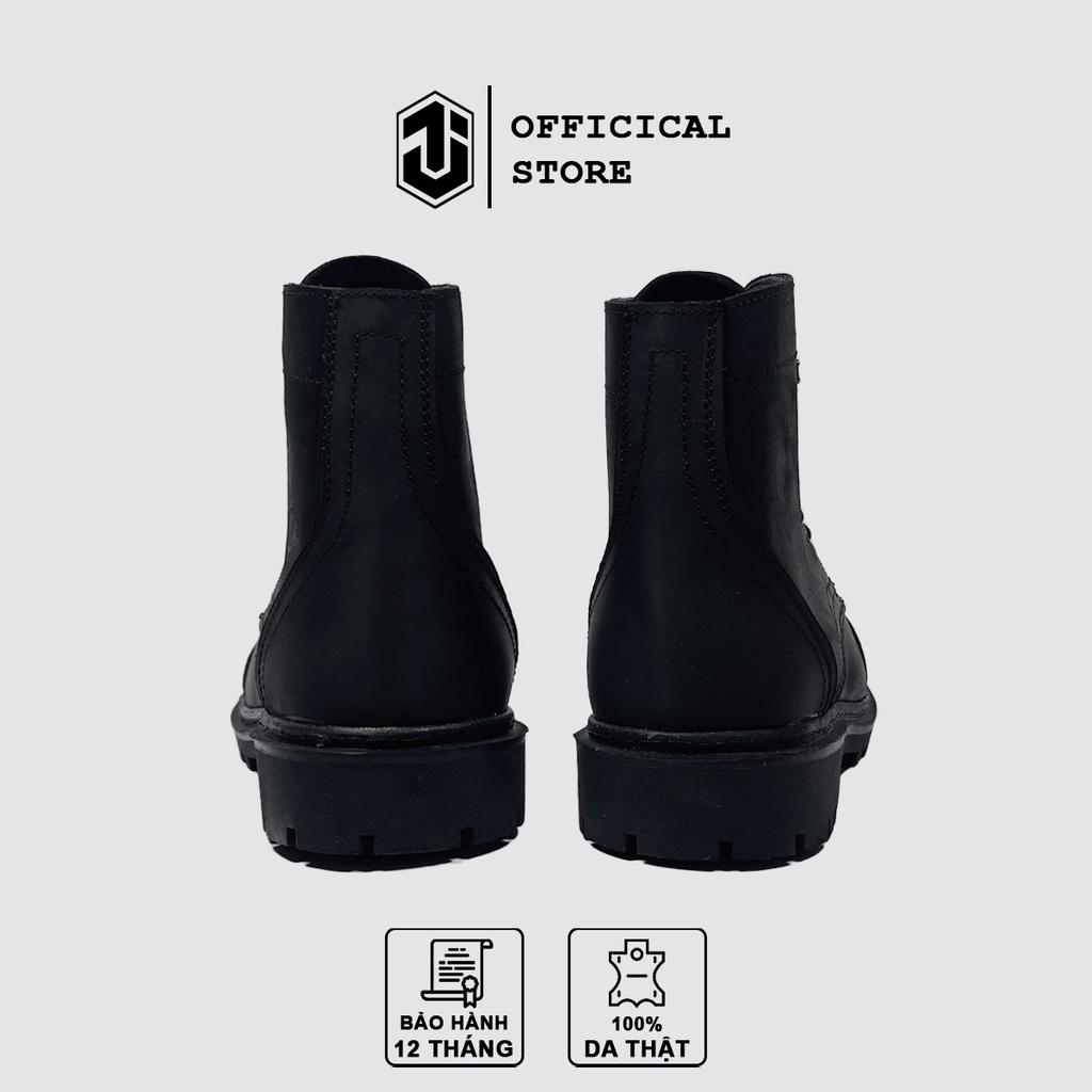Giày Combat Boots Iron Black CB01 Da Bò Sáp J1, Giày Boot Nam Đế Cao Su Đúc Nguyên Khối Bảo Hành 12 Tháng