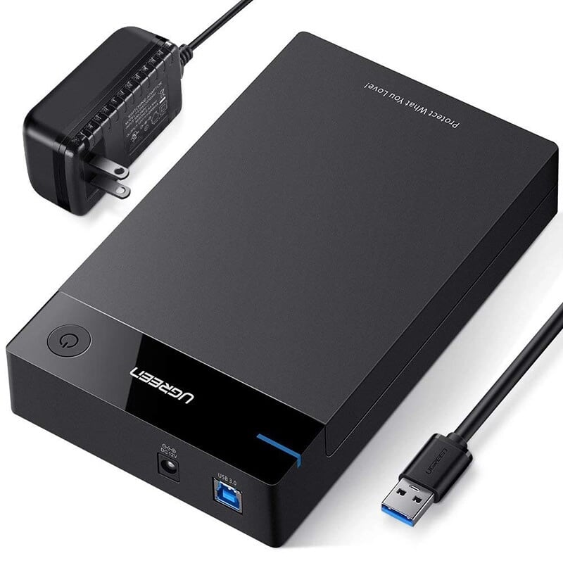 Hộp đựng ổ cứng 3.5 chuẩn SATA hỗ trợ 10TB có cấp nguồn Ugreen 222TB50422US hàng chính hãng