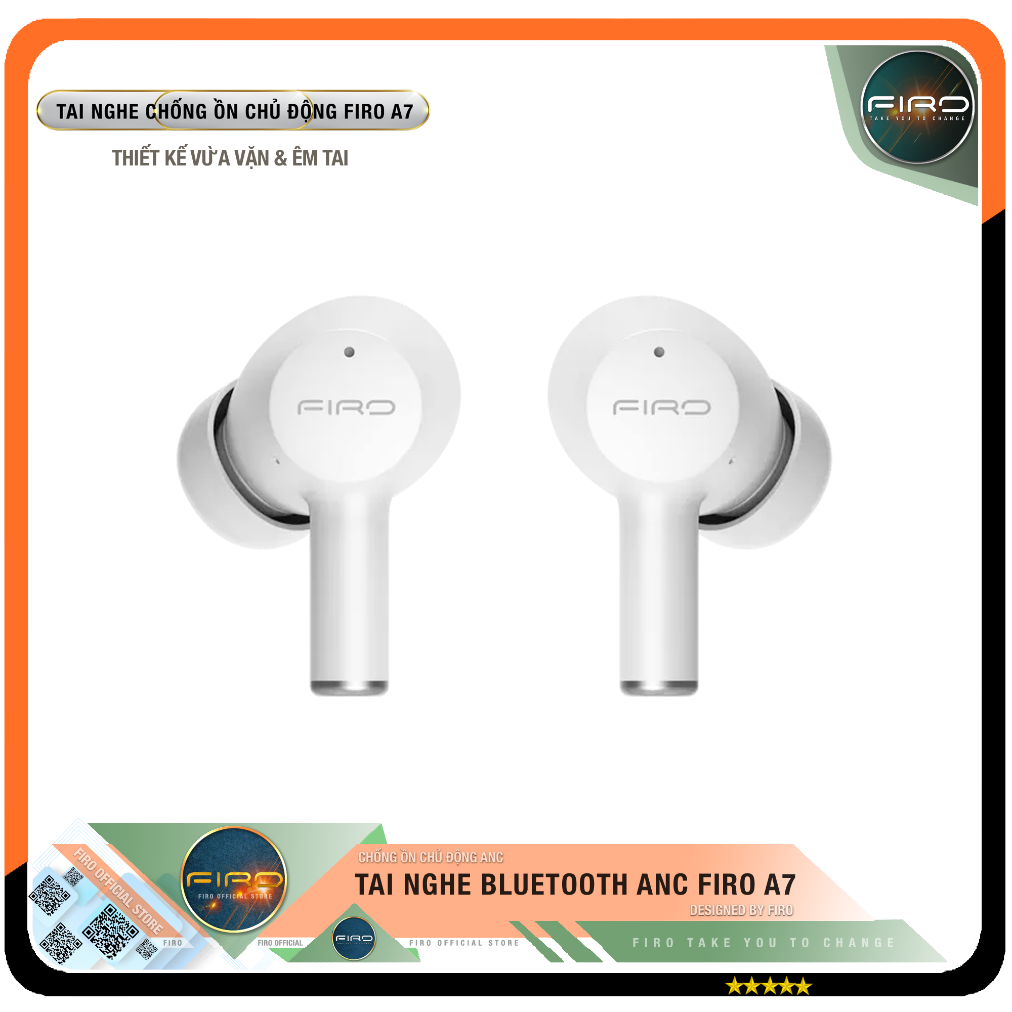 Tai Nghe Bluetooth FIRO Fi5 Pro2 - Tai Nghe Không Dây FIRO Công Nghệ Bluetooth V5.3 - Kháng Nước IPX5 - Điều Khiển Cảm Ứng Thông Minh - Âm Bass Cực Hay - Chống Ồn Cực Tốt - Tai Nghe FIRO Fi5 Pro2 Tương Thích Với Tất Cả Dòng Máy - Hàng Chính Hãng