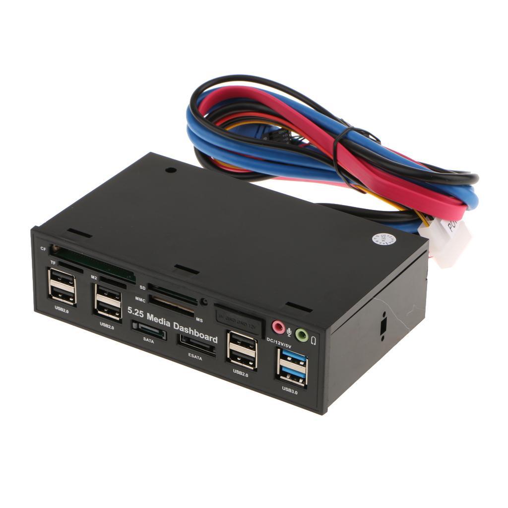 USB3.0/2.0 5.25" Muiti Media Dashboard Front Panel Card Reader