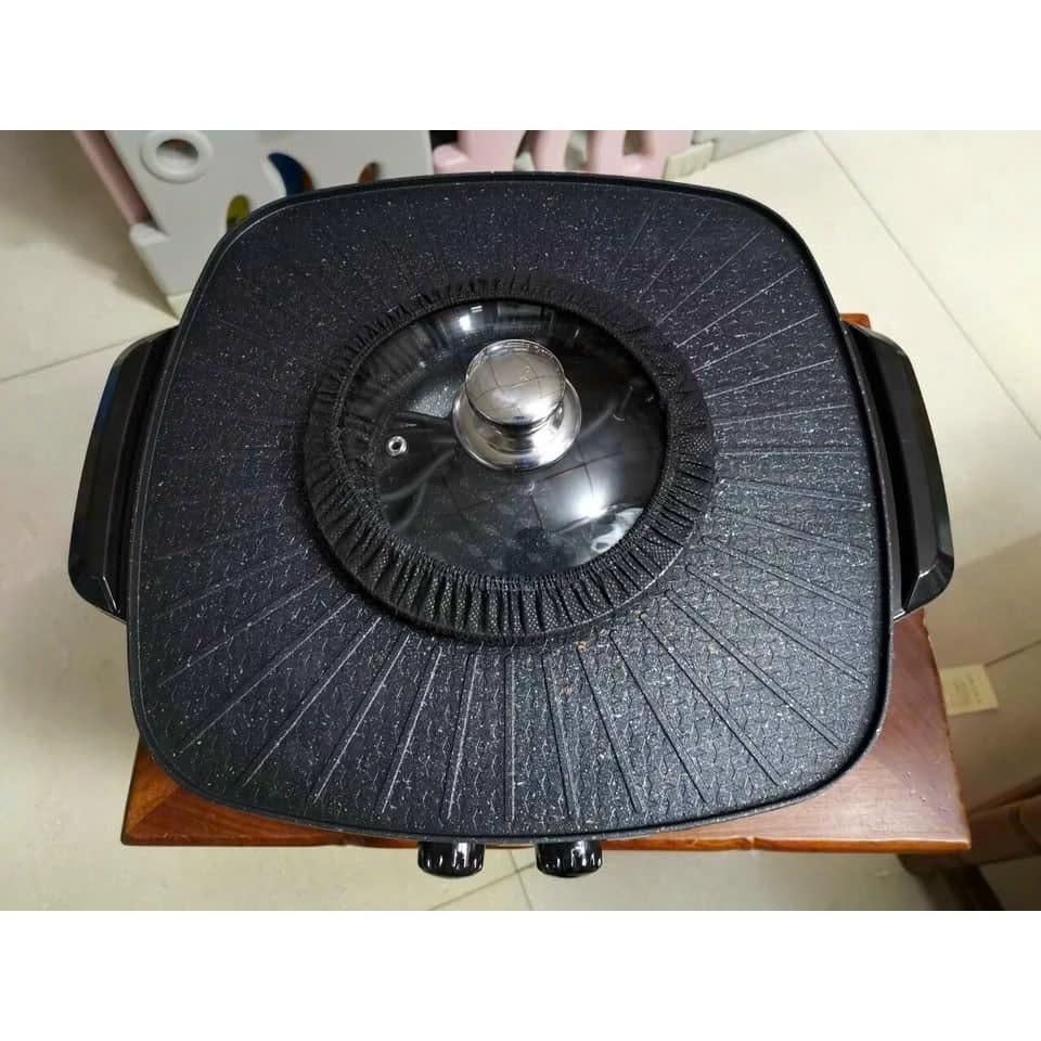 Nồi Lẩu Điện Nướng Vuông 2 trong 1 Đa Năng - Hàng nhập khẩu