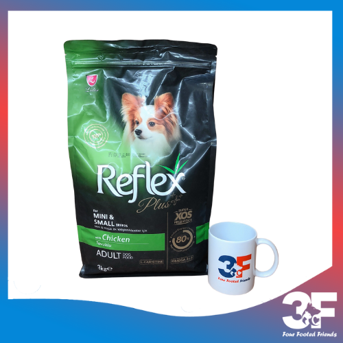 Thức ăn hạt chó Reflex Plus Mini &amp;amp; Breeds Vị Gà Cho Chó Con Và Chó Nhỏ Bao 3KG