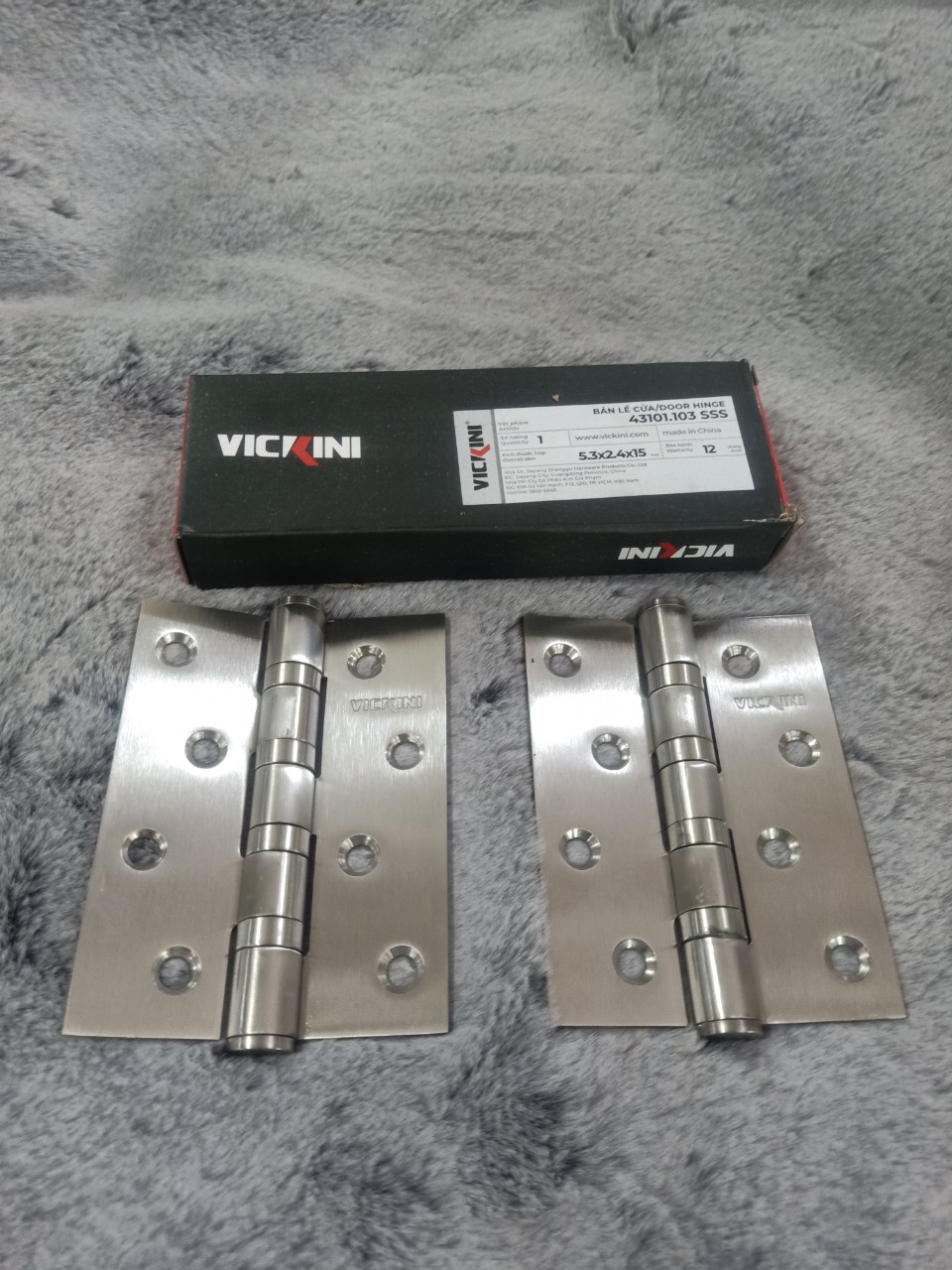 BẢN LỀ CỬA VICKINI 43101.103 SSS dài 100m dày 3ly