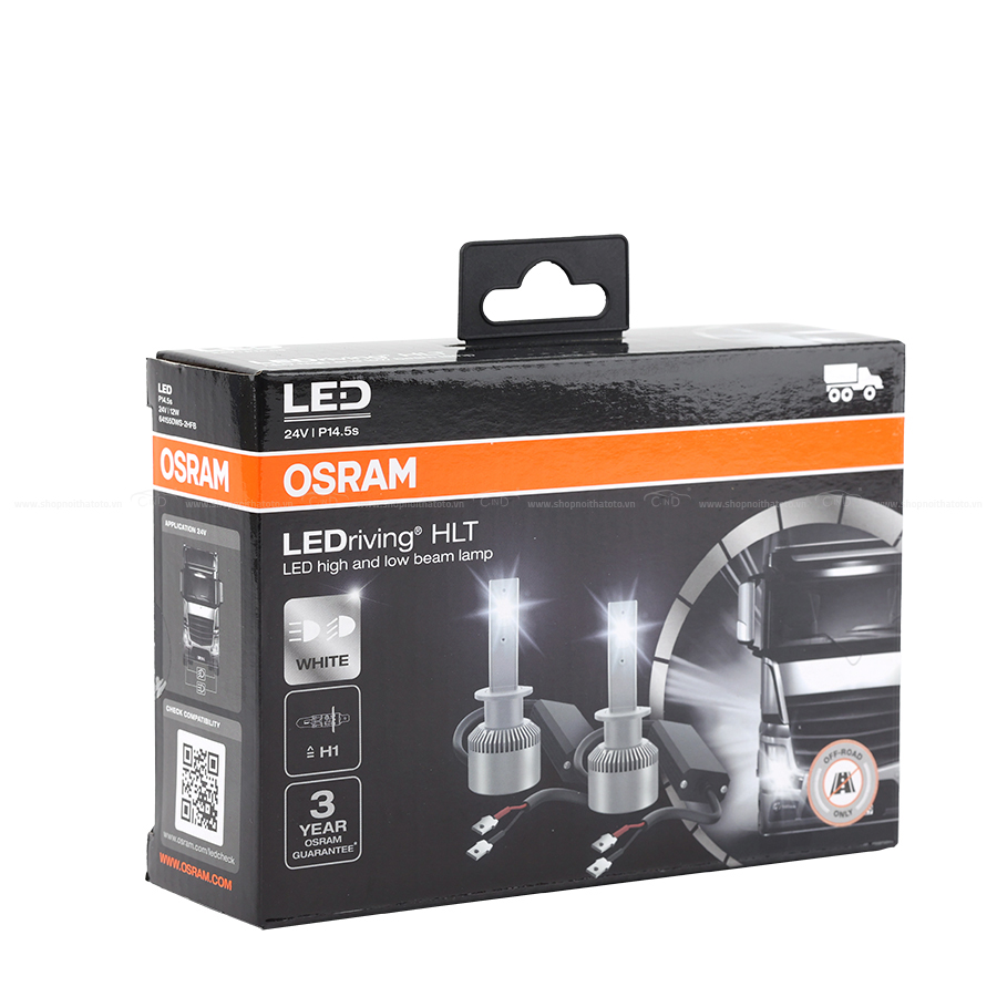 Combo 2 Bóng Đèn Led HLT OSRAM H1 64155DWS 24V 12W