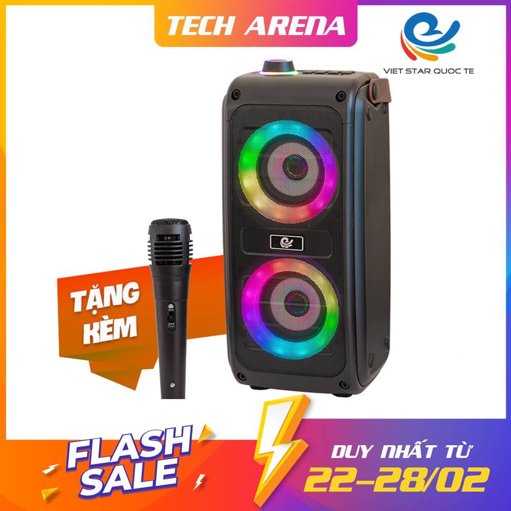 Loa Bluetooth Mini Kèm 1 Micro Có Dây Model VS-887 Hát Karaoke Cực Hay - Hàng Chính Hãng