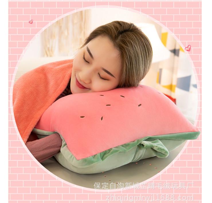 Chăn gối văn phòng hình hoa quả vuông