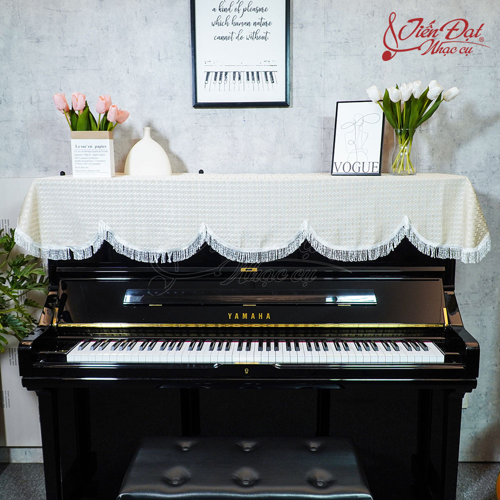 Khăn Phủ Đàn Piano Họa Tiết Đan Ô Vuông KU-035