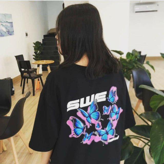 Áo Thun Local Brand Swe Bướm Tay Lỡ Oversize Unisex Full Mạc