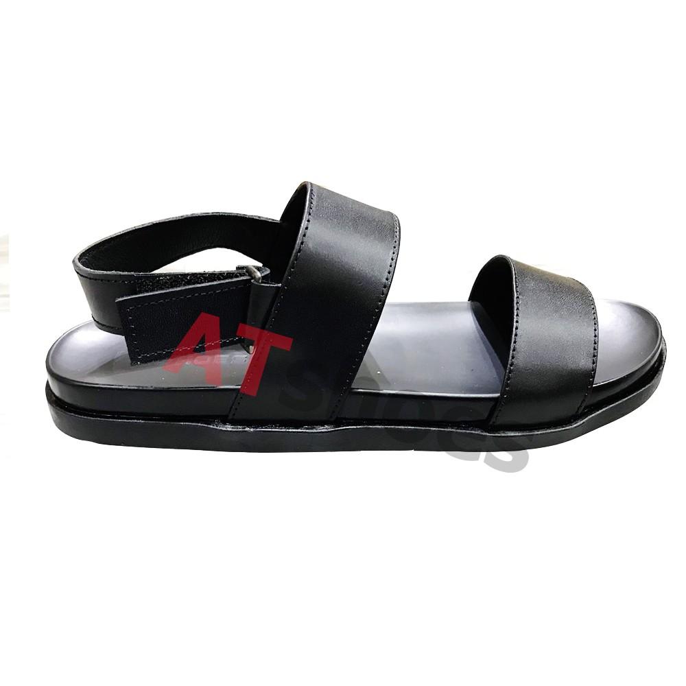 Giày Sandal Nam Dép Quai Hậu Nam Da Bò Thật Cao Cấp, Đế Êm Bên Atshoes Atxd1120 (Đen