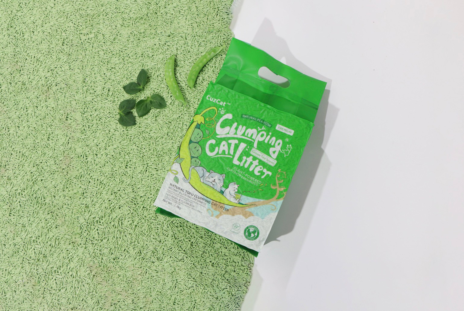 Cát đậu nành Cuzcat Tofu Cat Litter Túi 2.4kg